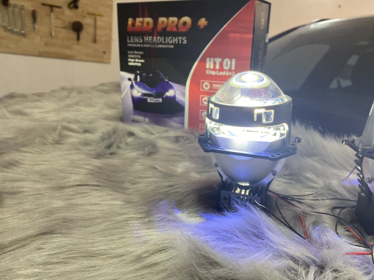 Thi công đèn led pro + cho ô tô